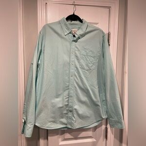 Gap Mens Size XL Aqua Blue Cotton Modern Oxford Collared Button Down Shirt